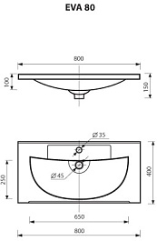 Misty Тумба с раковиной Марта 80 подвесная бежевая – фотография-7